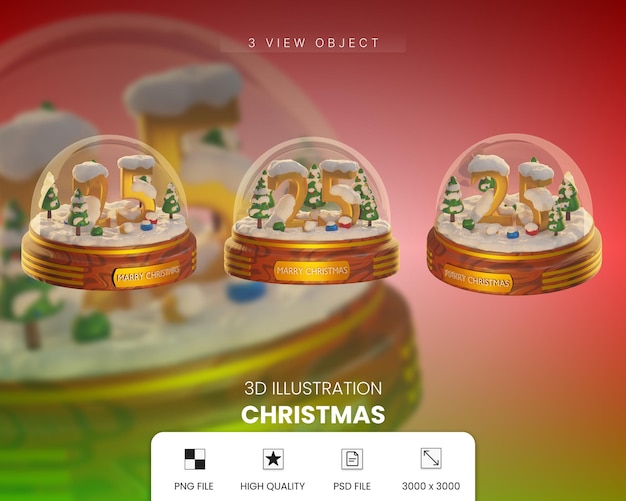 PSD psd exclusive object christmas equipment 3d icon modern in design style transparent