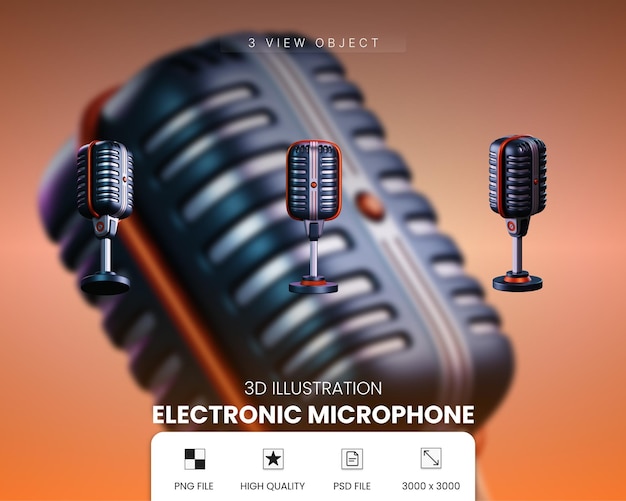 psd exclusive object music equipment 3d icon modern in design style transparent