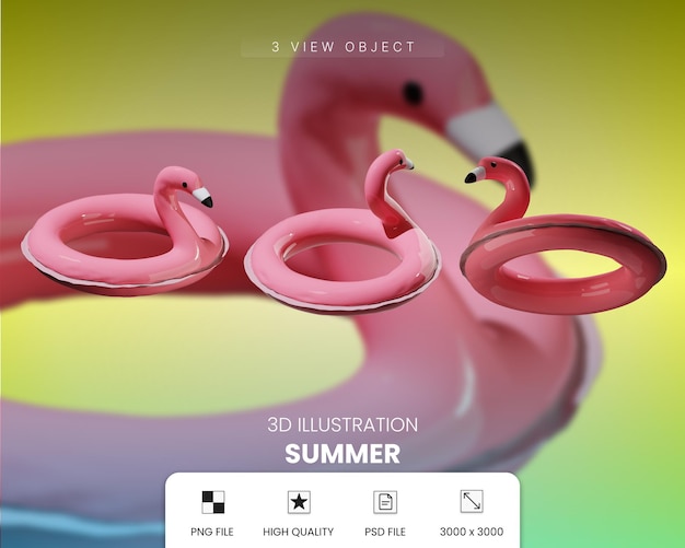 PSD psd exclusive object summer 3d icon nowoczesny styl projektowania przezroczysty