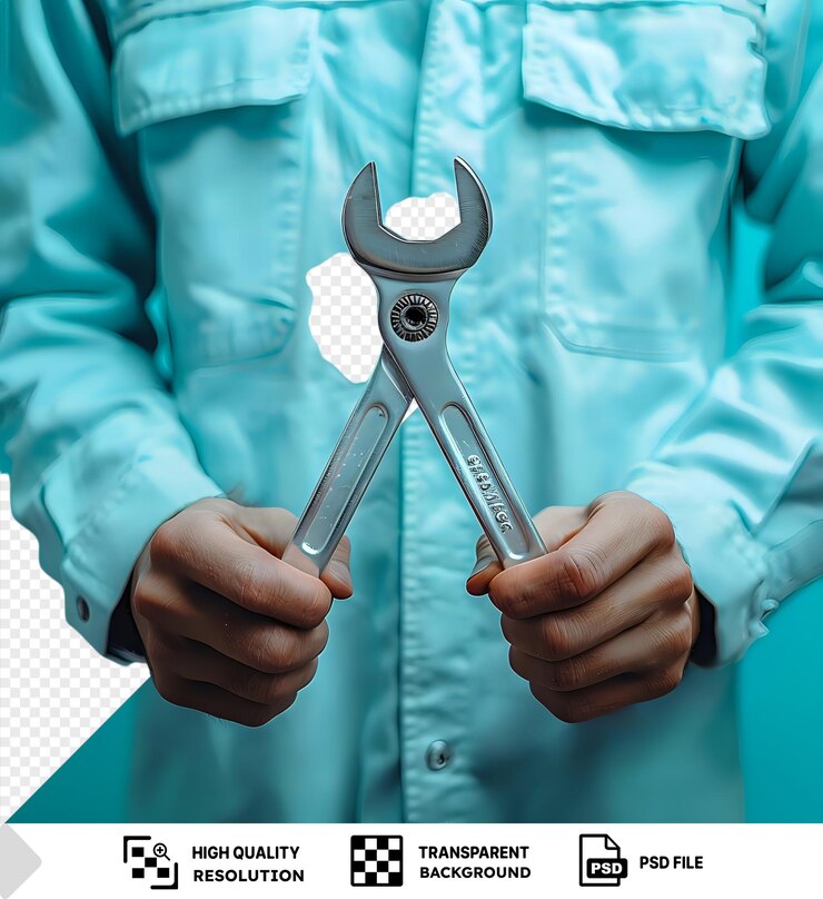 PSD psd experienced serviceman choosing a spanner for manual work png