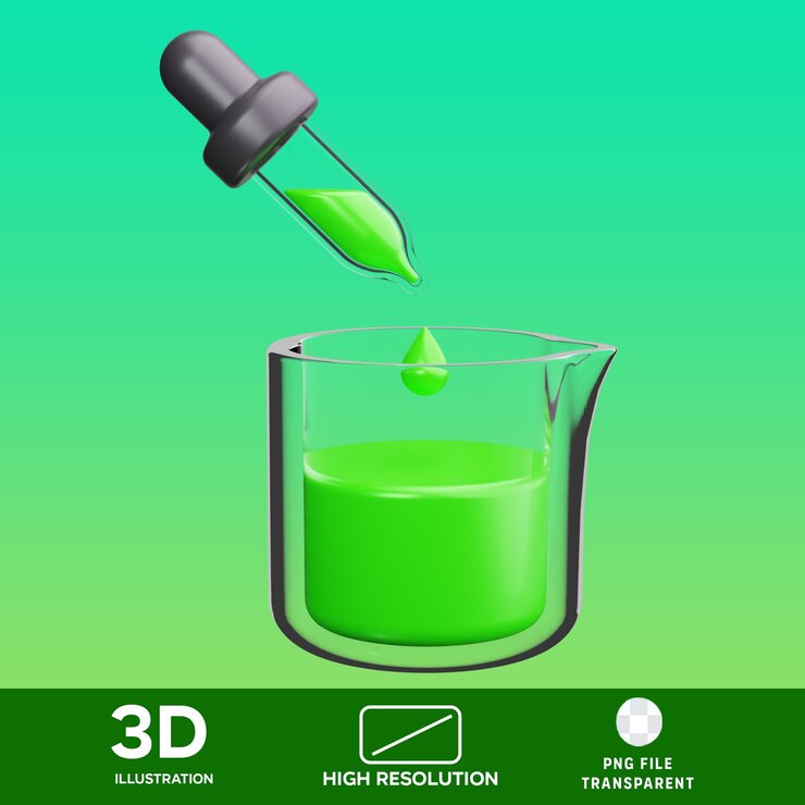 PSD psd experiment 3d illustration