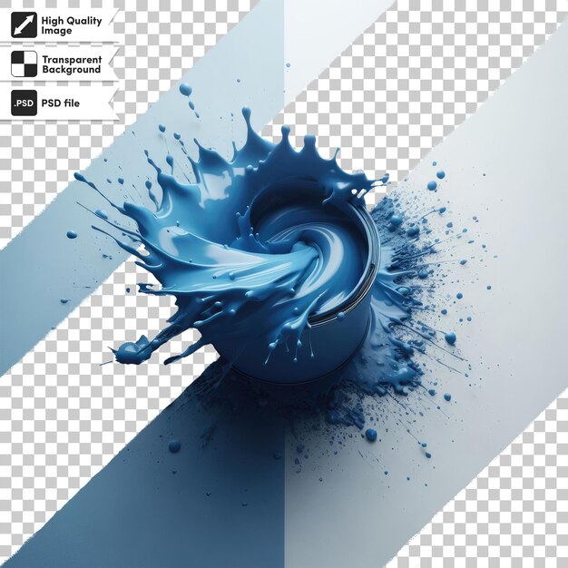Psd explosion of blue powder holi paint on transparent background