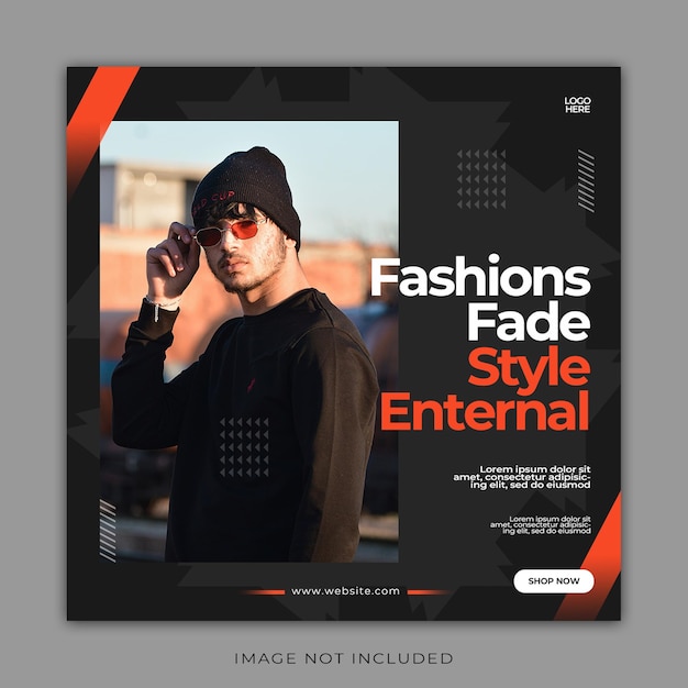 Psd eye catching fashion soical media and banner template