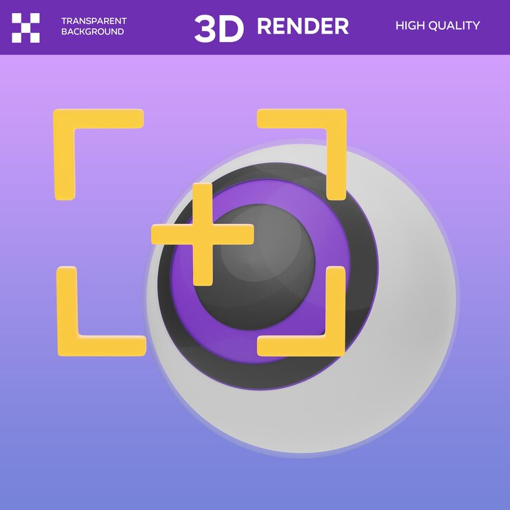 PSD psd eye tracking 3d illustration