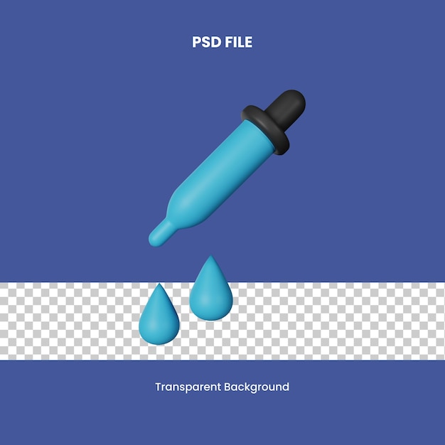 Psd eyedropper 3d icon illustratie