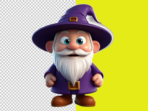 Psd f a 3d cartoon character of wizard