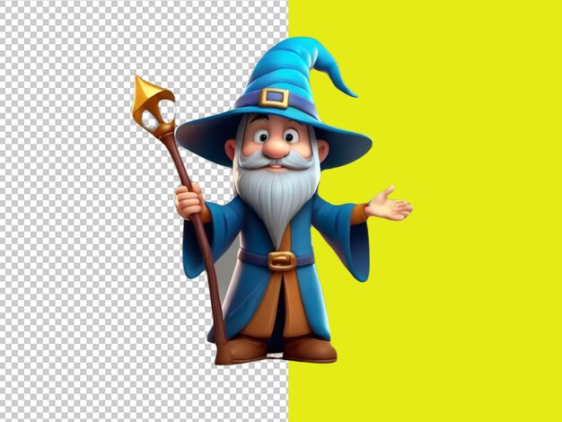 PSD psd f a 3d cartoon character of wizard