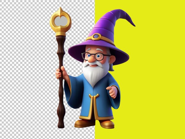 PSD psd f a 3d cartoon character of wizard