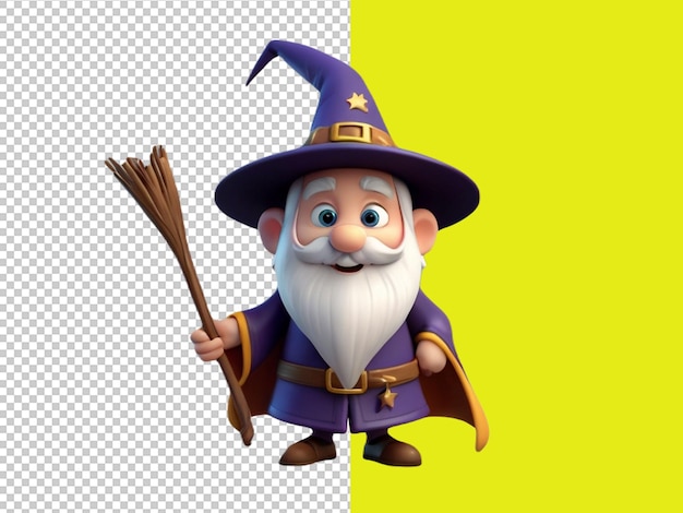 PSD psd f a 3d cartoon character of wizard