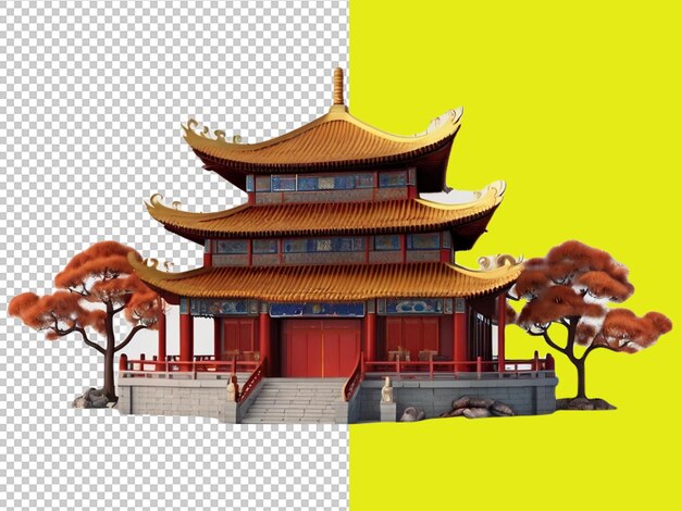 Psd f een 3d chinese tempel