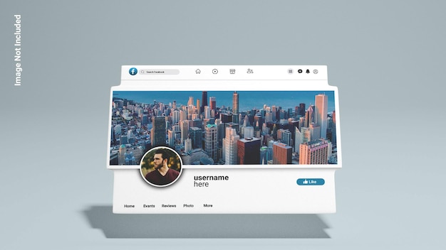 PSD mockup della pagina di copertina di psd su facebook