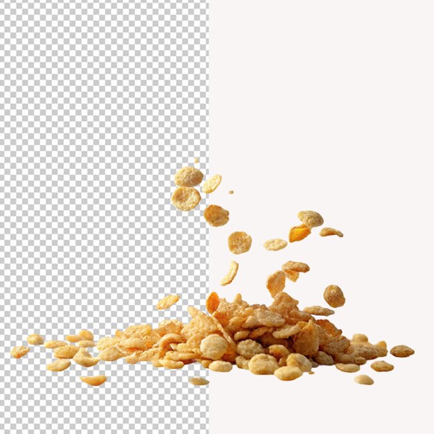PSD psd di un ritaglio di cereali che cade su uno sfondo trasparente