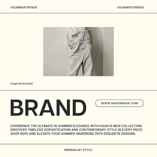 PSD Fashion brand on white background instagram post template