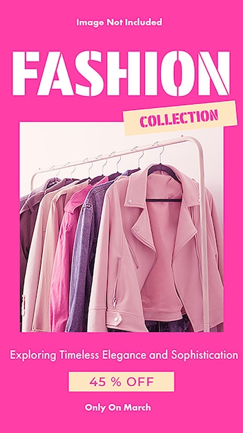 Psd fashion collection design voor sociale media en instagram story template