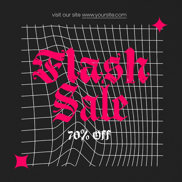 PSD psd fashion flash sale typografia projekt dla mediów społecznościowych i szablonu postów na instagramie
