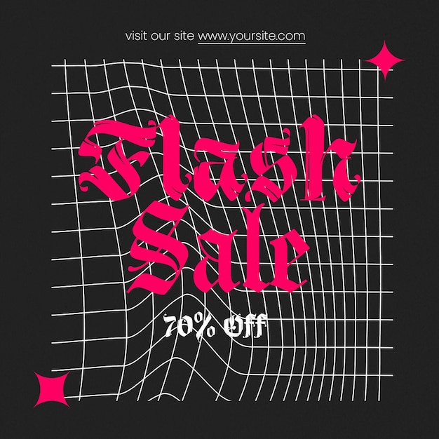 PSD psd fashion flash sale typography design for social media and instagram post template