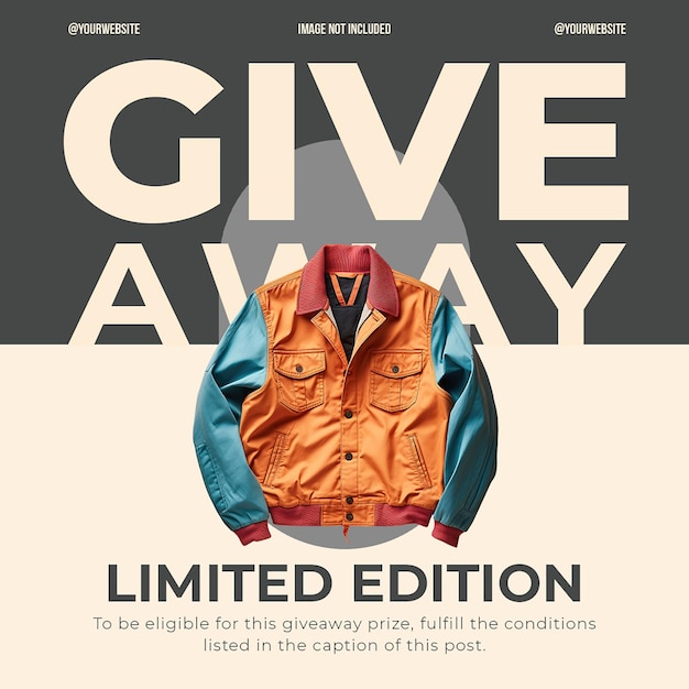 Psd fashion giveaway limited edition instagram post template