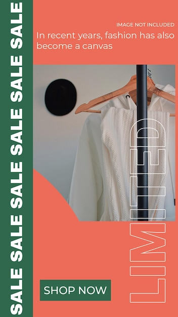 Psd fashion sale design per i social media e il modello di storia di instagram