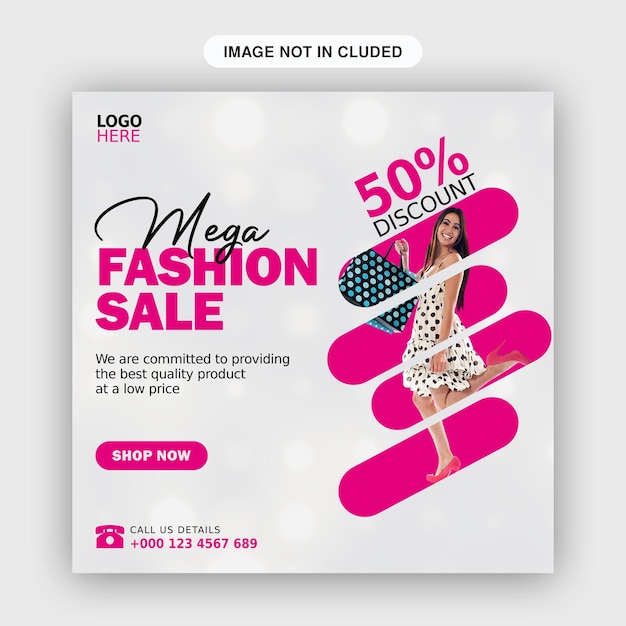 PSD psd fashion sale social media banner or instagram web banner template