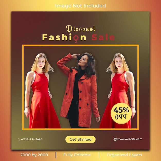 Psd fashion sale social media instagram post template