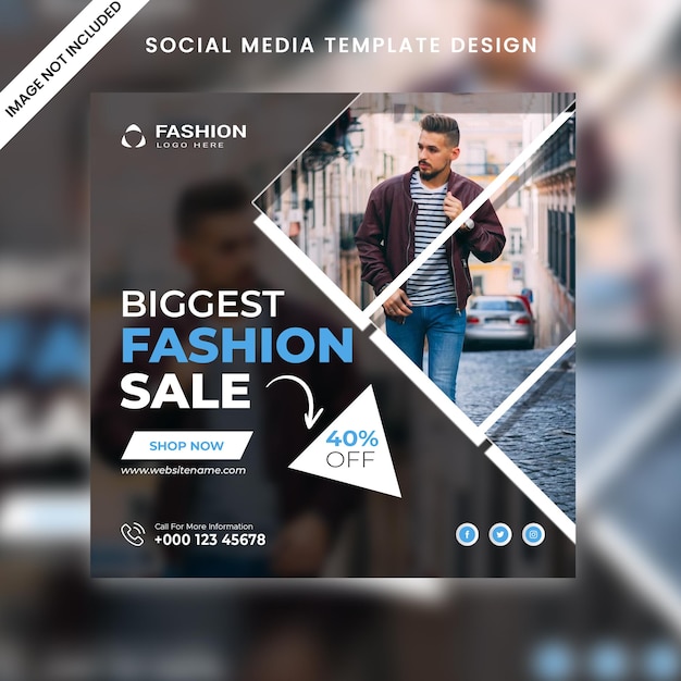 PSD Fashion sale social media post and web banner templates