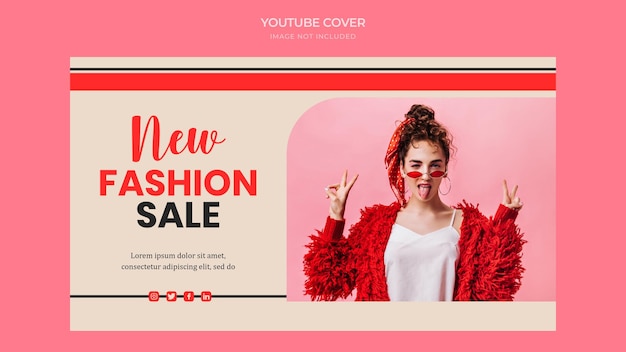 PSD fashion sale youtube-voorbladsjabloon