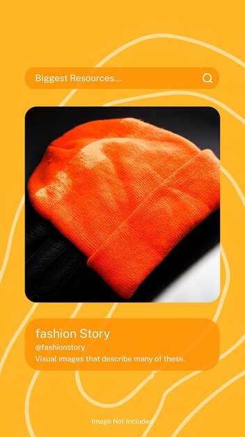 PSD psd fashion story on orange background instagram stories template