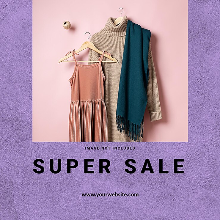PSD дизайн коллекции psd fashion super sale для социальных сетей и шаблонов постов в instagram