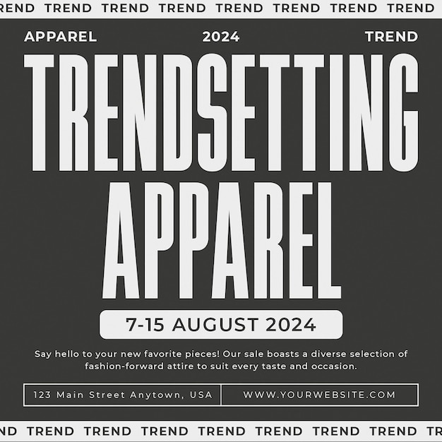 PSD psd fashion trend apparel on black background instagram post template