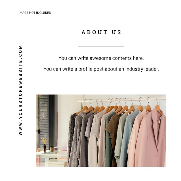 PSD psd fashion on white background instagram post template