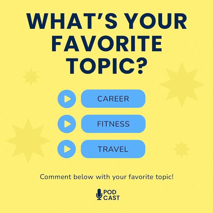 PSD psd favorite podcast topics of streamix design for social media and instagram post template