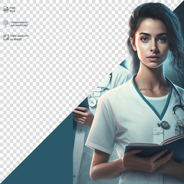 PSD psd female doctor isolated on transparent background