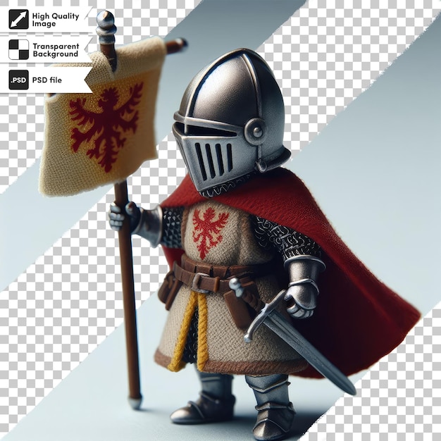 PSD psd a figurine of a knight with a sword and a shield on transparent background