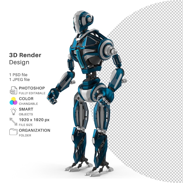PSD-fil för 3D-modellering av robot Realistisk robot
