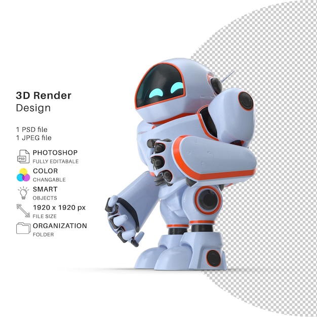 PSD-fil for robot 3D-modellering, realistisk robot