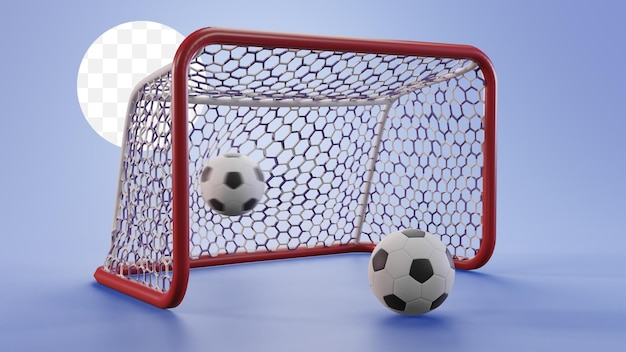 PSD psd file ball in goal 3d icon