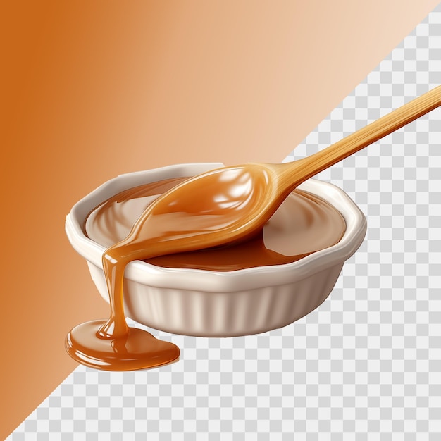 Psd file of gravy in a bowl with spoon