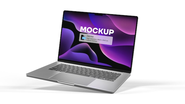 PSD psd file realistic laptop mockup in the air png