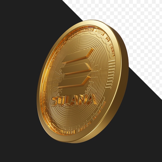 PSD psd file solana sol coin realistic 3d cryptocurrency render