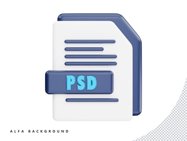 PSD psd file with 3d vector icon cartoon minimal style