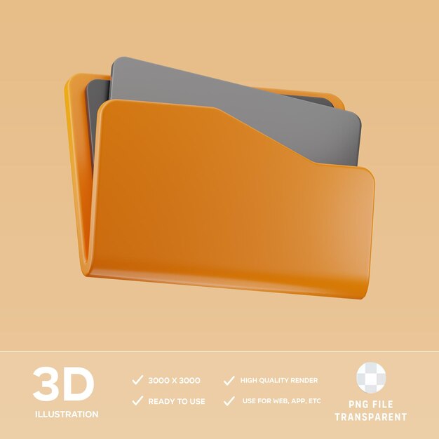 psd files and folders 3d illustration