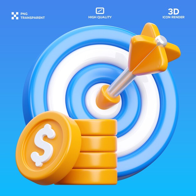 PSD Fionancial Target 3D-illustratie