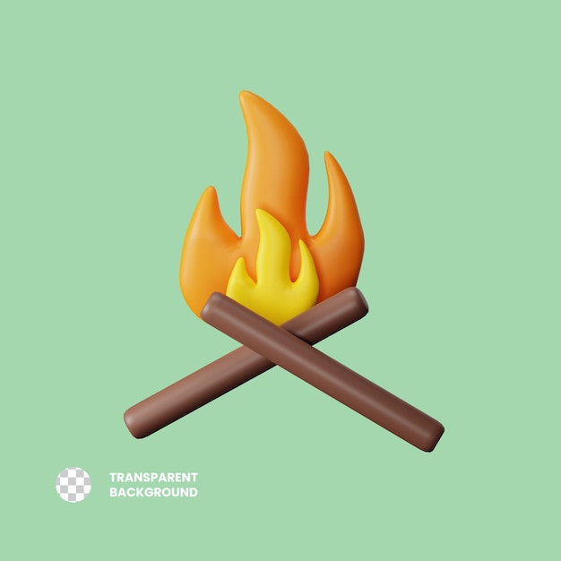 Psd fire 3d icon illustratie