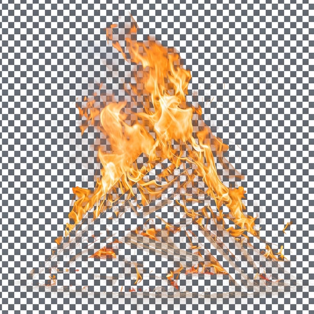 Psd fire flame isolated on transparent background