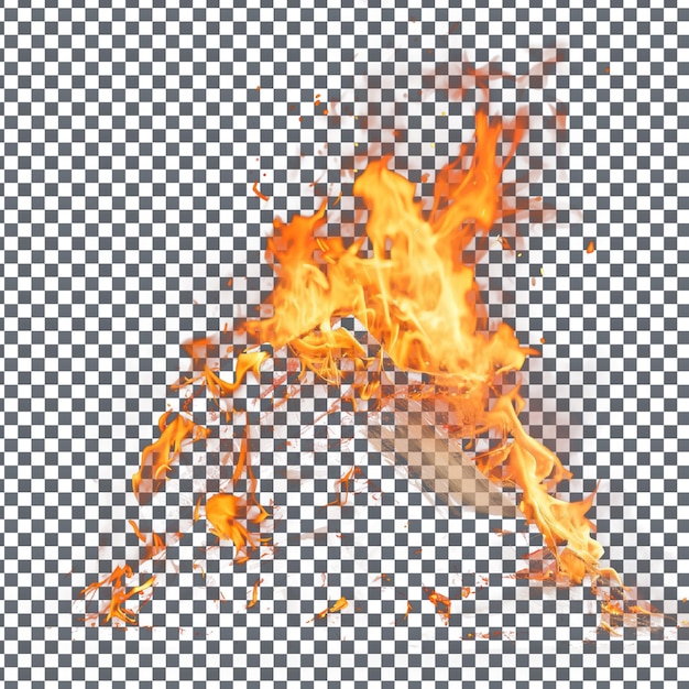 Psd fire flame isolated on transparent background