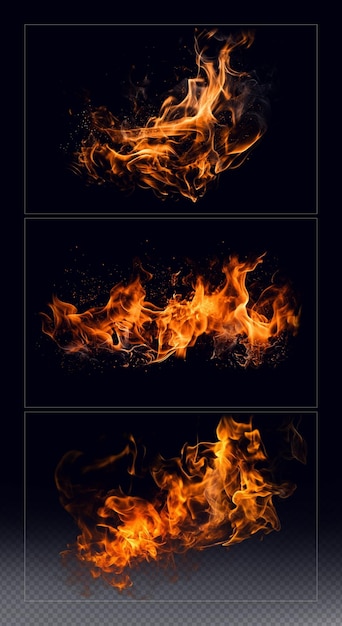 Psd fire flame transparent background