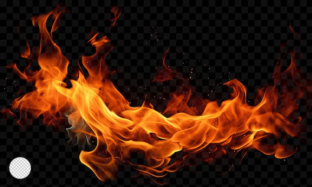 Psd fire flames on transparent background