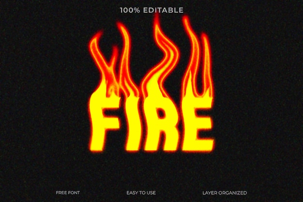 PSD Fire Text Effect Style