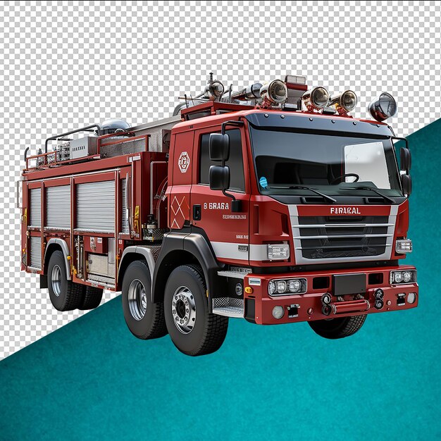 Psd fire truck on transparent background