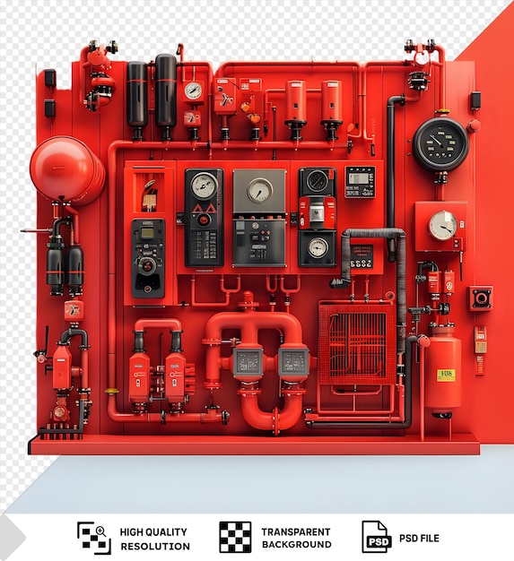 PSD sistema a prova di fuoco psd in una stanza rossa